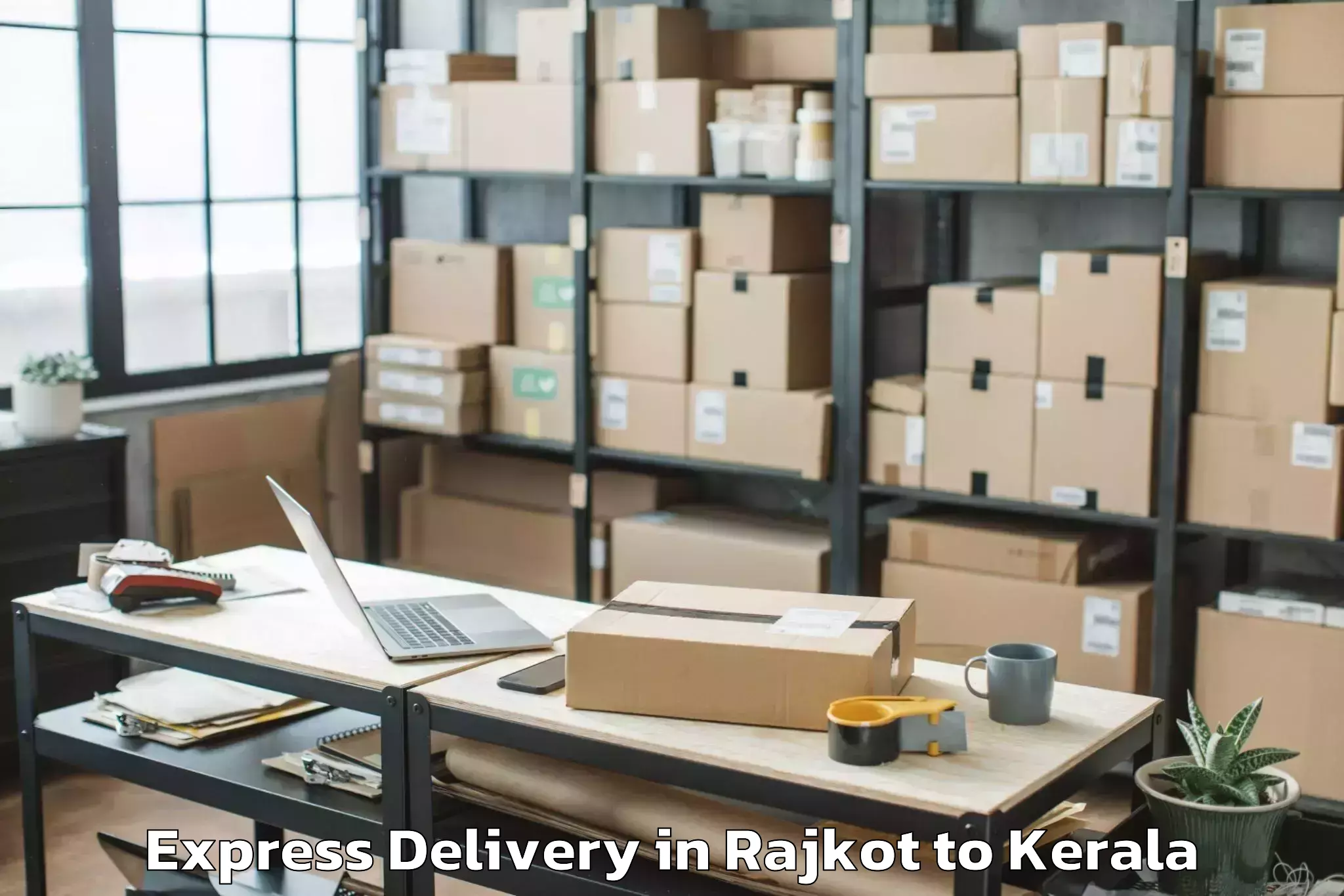 Professional Rajkot to Naduvannur Express Delivery